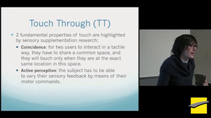 PHITECO 2013 - Touch Through : distal touch vs proximal touch